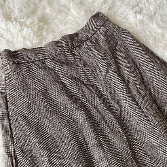 Glen Check Flare Long Skirt F Brown - Picture 3 of 5